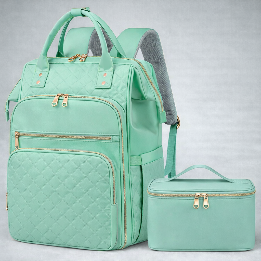 Glam Tote Bag: Quilted Lunch Backpack With Laptop Storage