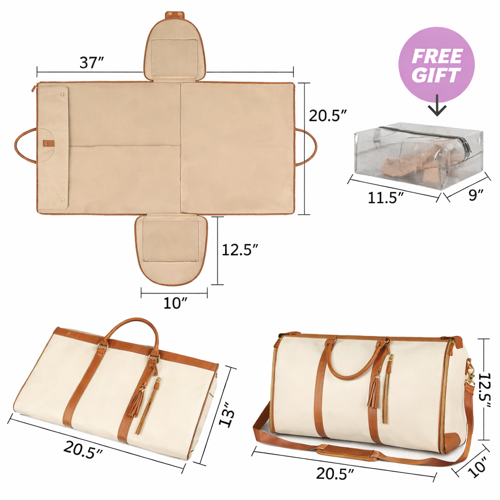 Beige Duffle Bag Dimensions
