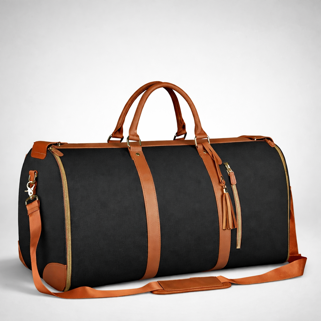 Black with brown Duffle Bag