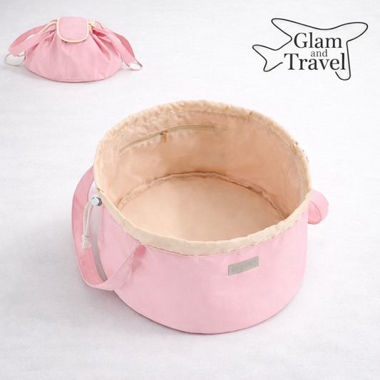 Pink Drawstring Lazy Makeup Bag